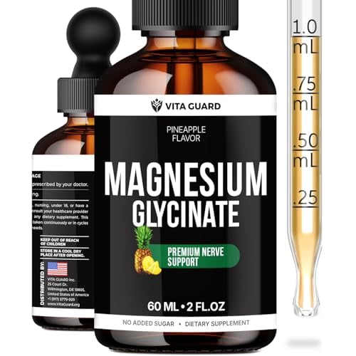 Magnesium Glycinate 500mg Liquid Drops 60 mL Pineapple Deal