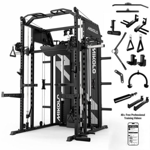 Mikolo Horus Functional Trainer & Smith Machine 2x2" Uprights, Dual 132LBS Weight Stack Deal