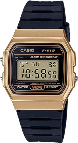 Casio F-91W Series Men's Digital Watch 35.2 mm Gold Deal