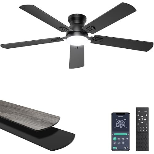 Ohniyou 52" Low Profile Ceiling Fan with Light and Remote/APP Control Deal