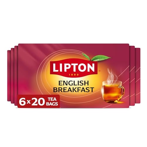 Lipton English Breakfast Black Tea Bags 120 Count (20ct - Pack of 6) Deal
