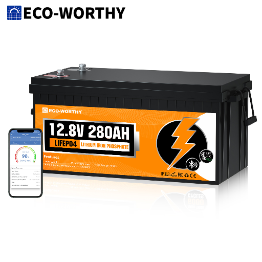 Eco-Worthy 12V 280Ah LiFePO4 Battery with Bluetooth and Low Temp Shut-Off
