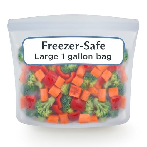 Stasher Premium Reusable Silicone Food Storage Gallon Bag, Clear, 128 oz