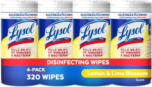 Lysol Disinfectant Wipes 4-Pack 80-Count (Lemon & Lime Blossom)