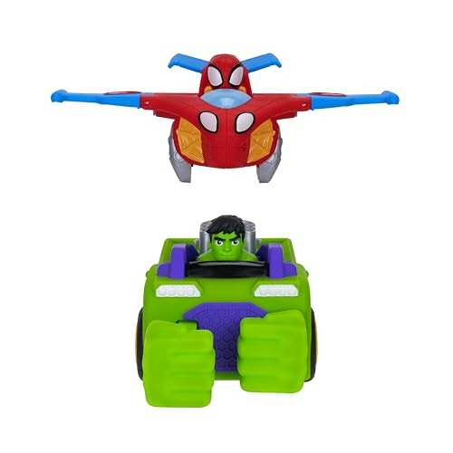 Jazwares Marvel Spidey and His Amazing Friends Team Up Tank w/ 6 Hulk Smash Tank and 4 Spidey Glider Jet