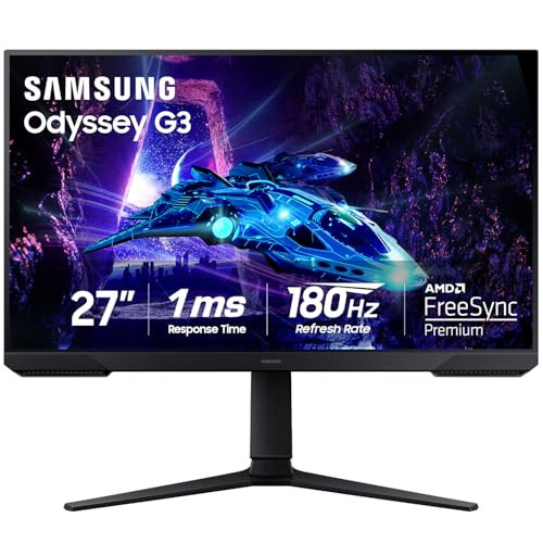 Samsung 27-Inch Odyssey G3 (G30D) Series FHD Gaming Monitor, 1ms, 180Hz
