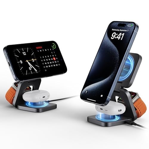 LULULOOK 3-in-1 Foldable Wireless Charger Gray Deal