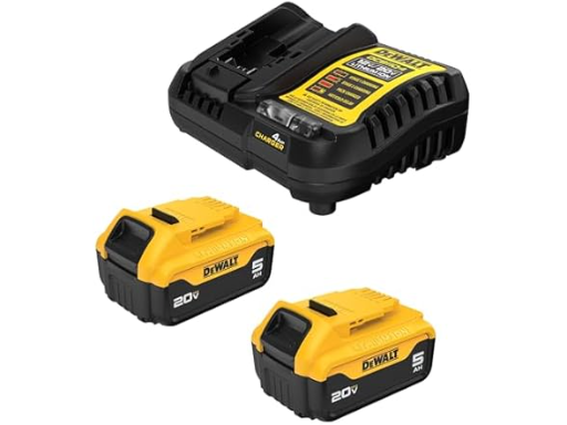 DEWALT DCB205-2C 20V MAX Lithium-Ion Battery 2-Pack and Charger, 5.0 Ah