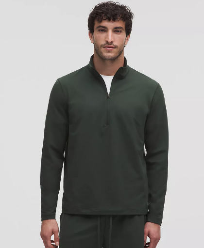 lululemon Men's Soft Jersey Half Zip Rainforest Green Deal