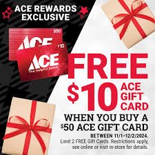 Ace Hardware Gift Card $50 + $10 eGift Card