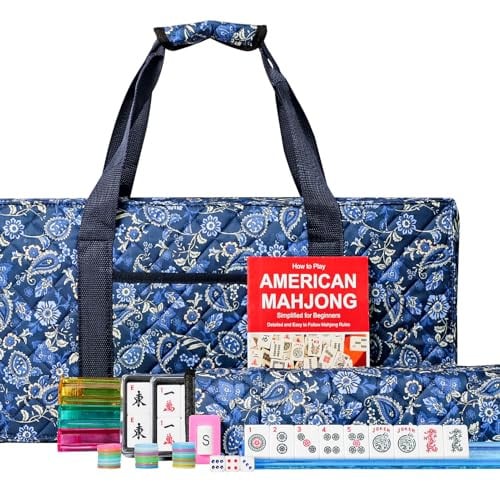 Jongyance American Mahjong Set with Blue Carrying Bag Deal