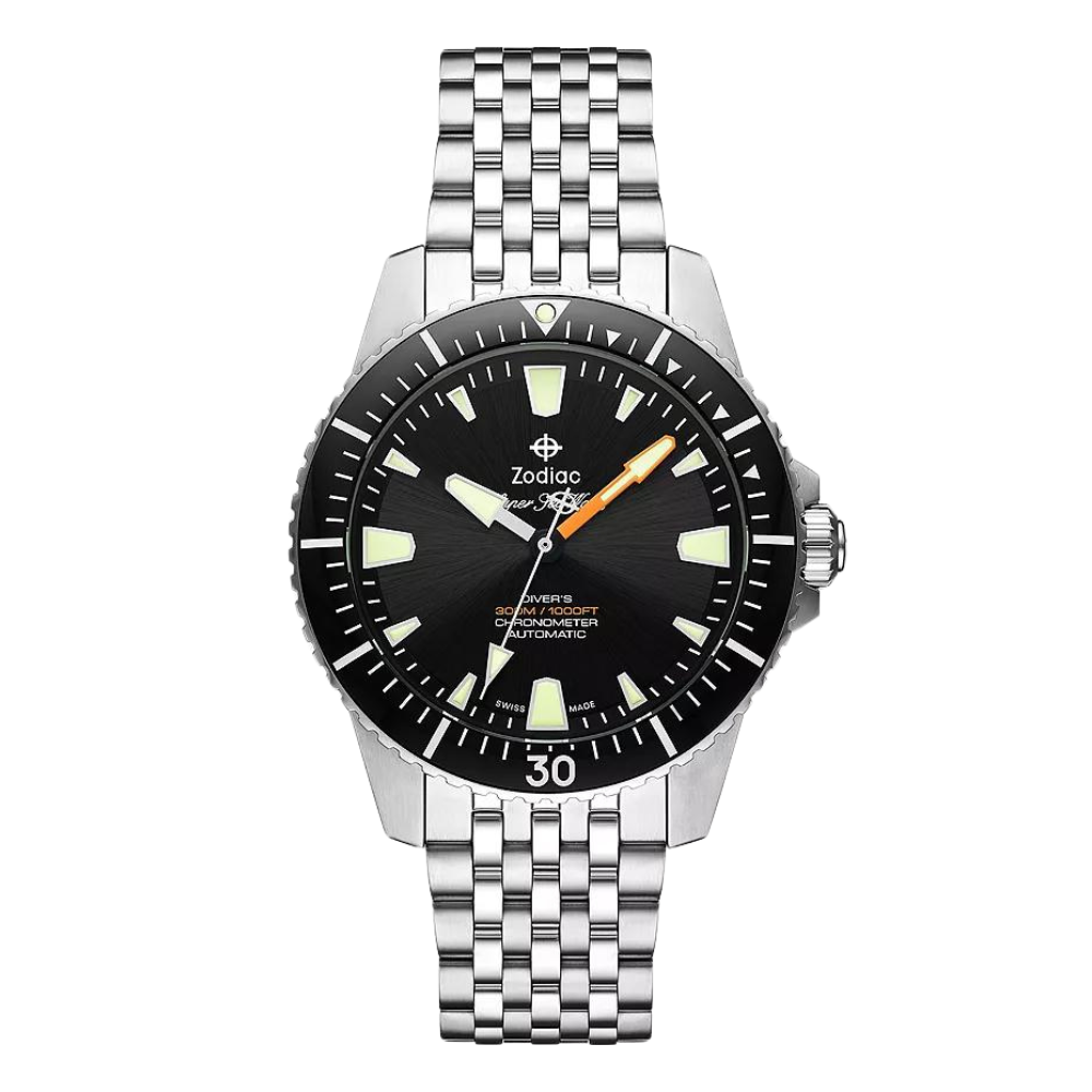 Zodiac Super Sea Wolf Pro-Diver COSC Automatic Black Dial Men's Watch Deal