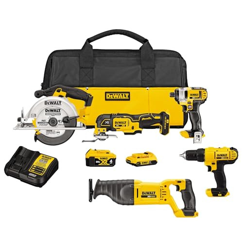 DEWALT 5 Tool Power Tool Combo Kit with 20V MAX Battery