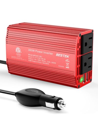 BESTEK 300W Car Power Inverter DC 12V to AC 110V w/ Dual 4.8A USB Ports Deal