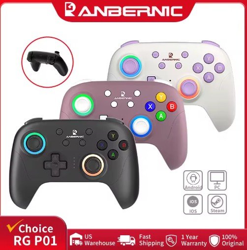 Anbernic RG P01 Wireless + Wired Game Controller w/ Hall Effect Joysticks & Triggers