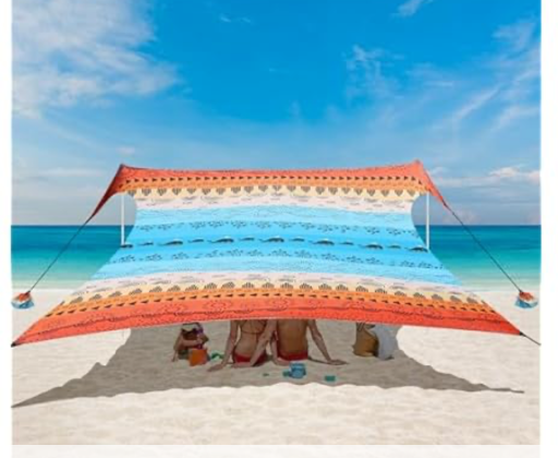 BEW Beach Canopy Sun Shade Sail 10' x 10'