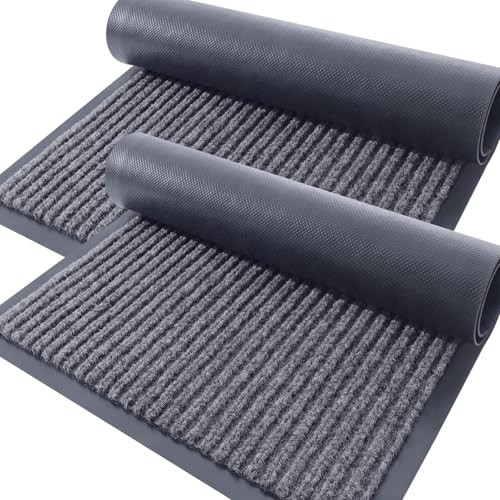 Olanly PVC Backed Front Door Mat 2-Pack
