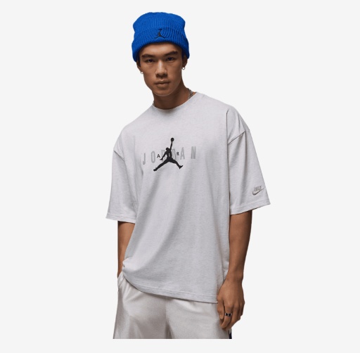 Jordan Brooklyn Air Oversized Crew T-Shirt (Birch Heather/Red)