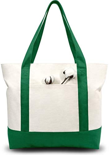 TOPDesign Stylish Canvas Tote Bag with Zipper Closure