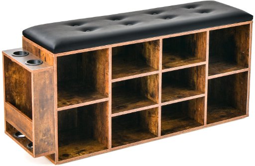 Costway Shoe Storage Bench w/ Umbrella Stand & Adjustable Shelf