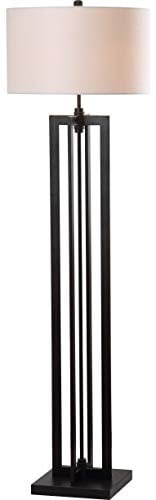 SAFAVIEH Lighting Collection Tanya Tower Modern Farmhouse Rustic Industrial Black 59-inch Standing Floor Lamp Deal