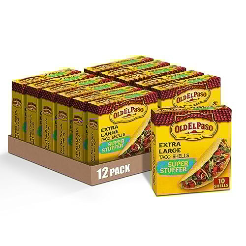 Old El Paso Extra Large Super Stuffer Taco Shells, 10 Ct (Pack of 12)