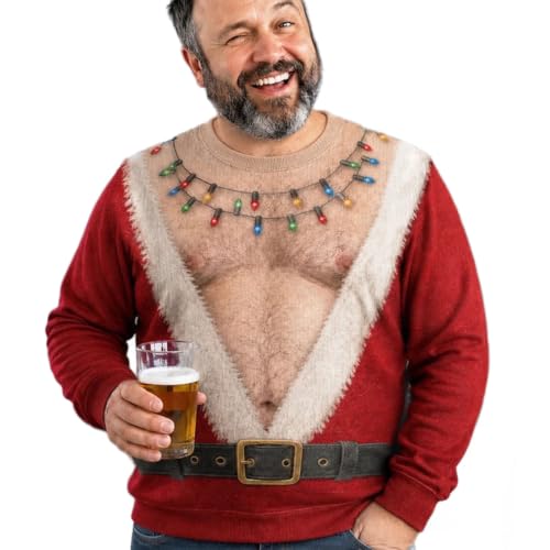 Mens Hairy Ugly Christmas Tops Deal