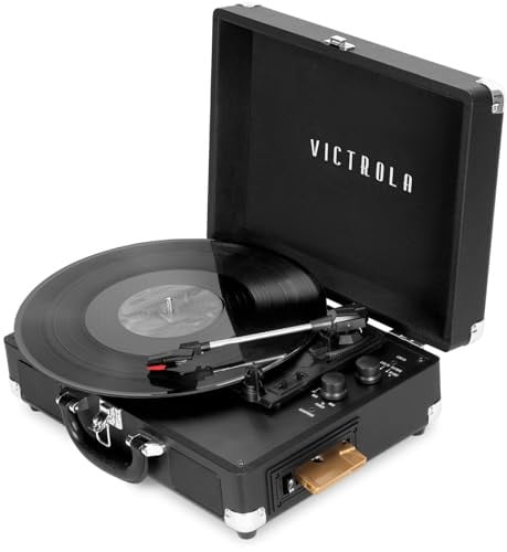 Victrola Journey+ Cassette Suitcase Record Player (Black)