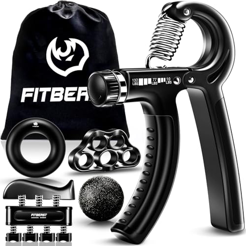 5-Piece FitBeast Adjustable Resistance Grip Strengthener Kit