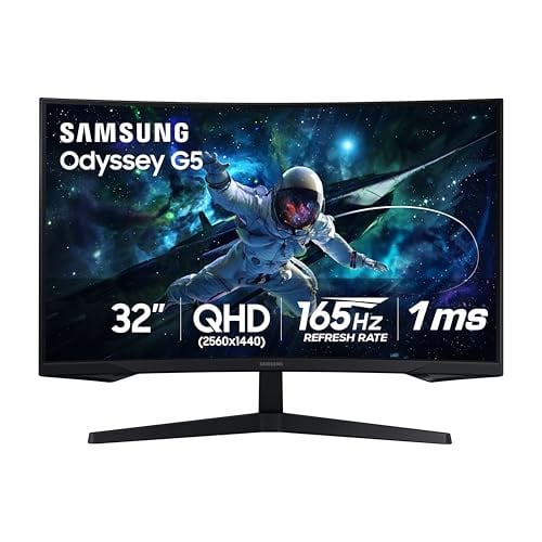 Samsung Odyssey G55C Series 32" 165Hz QHD Curved Gaming Monitor