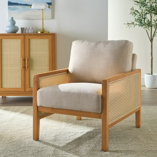 Better Homes & Gardens Springwood Caning Accent Chair, Light Honey Finish Deal
