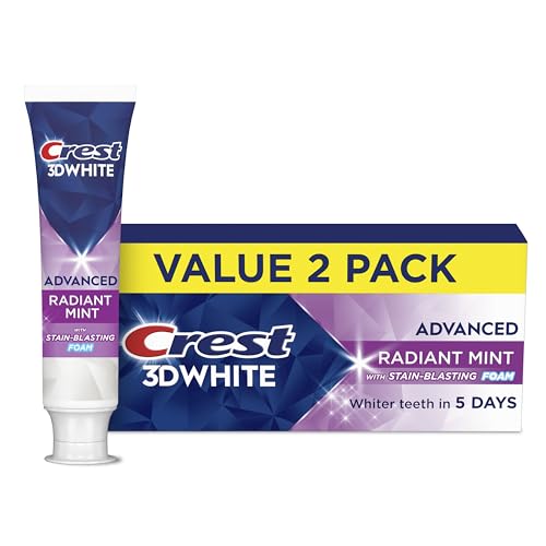Crest 3D White Advanced Toothpaste, Radiant Mint, 2-pack Deal