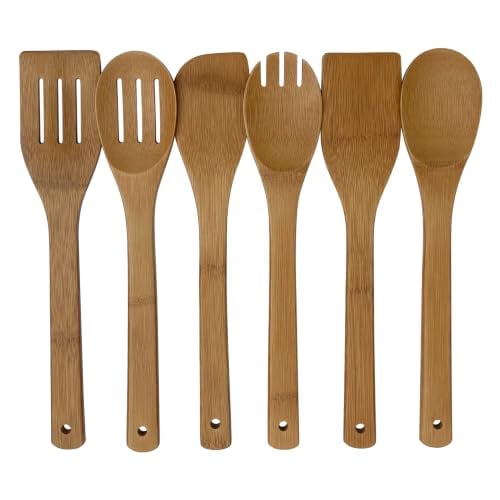 6-Piece Bamboo Cooking Spoon Set Deal