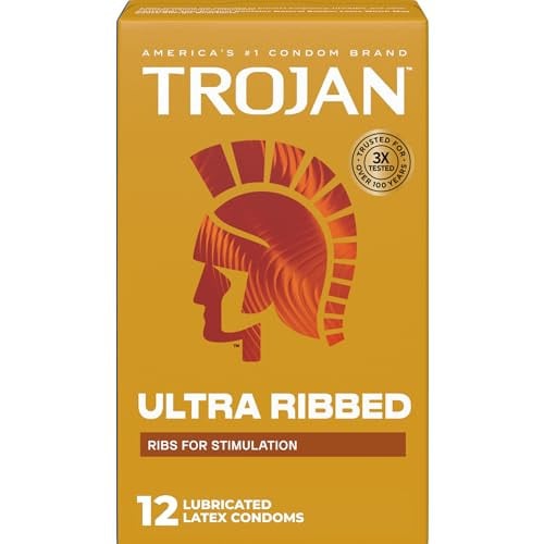 Trojan Stimulations Ultra Ribbed Lubricated Condoms, 12 Count Deal