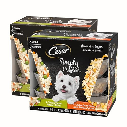 Cesar Simply Crafted Wet Dog Food Toppers 16-Pack 1.3-Oz (Variety Pack)