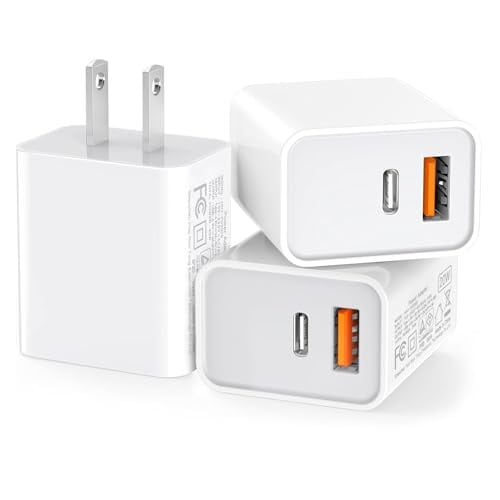 3-Pack 20W Dual Port USB-A + USB-C QC+PD 3.0 Power Adapter Wall Charger Deal
