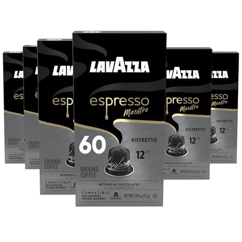 Lavazza Espresso Maestro Aluminum Espresso Capsules Compatible with Nespresso (Ristretto) 6-Pack 10-Count