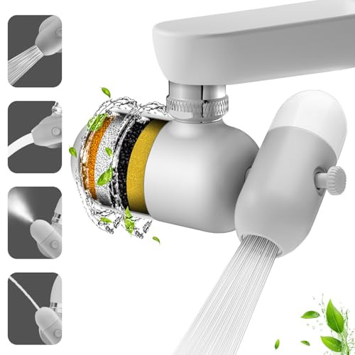 Kitchen & Bathroom Water Filter for Sink Faucet with 2pcs Replacement Filters