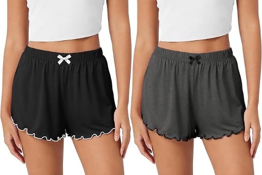 Cotton Ruffle Sleep Shorts for Women