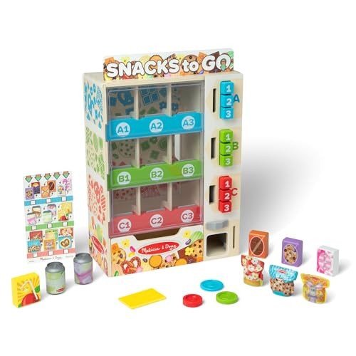 Melissa & Doug Sort, Stock, Select Wooden Vending Machine Play Set 19-Piece