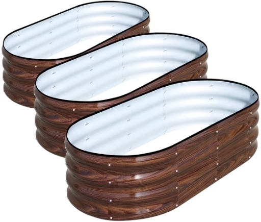 SnugNiture Raised Garden Bed 3-Pack 4x2x1ft Galvanized Metal Planter Box Deal