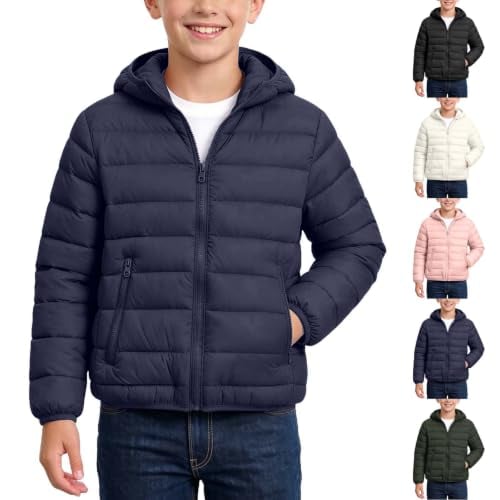 Kids Hooded Puffer Jacket with Zipper Pockets  Deal