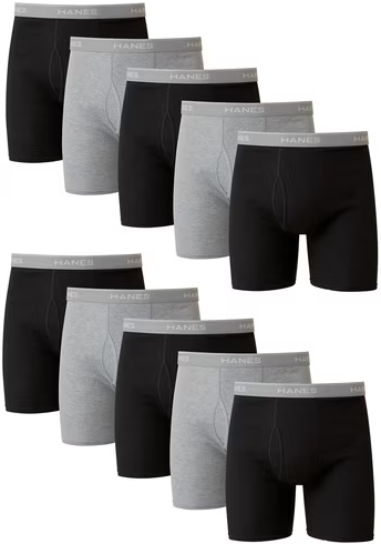 Hanes Men's 10-Pack Cotton Boxer Briefs Deal