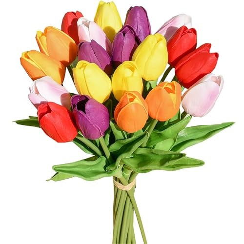 Artificial Tulips Flowers 20-Piece Set