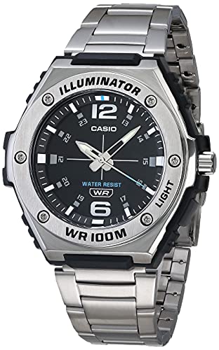 Casio Men’s MWA100H Series 50.5mm Analog Watch (Silver)