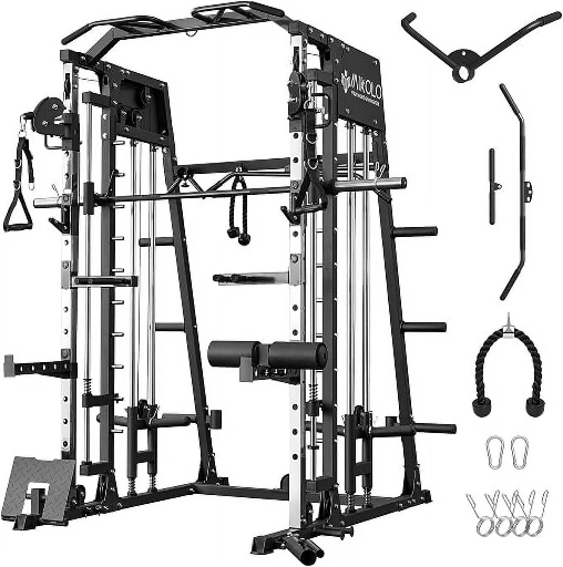 Mikolo Smith Machine Home Gym 2200 lbs Power Rack Cage