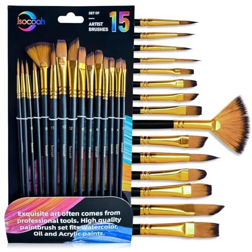 Jsocoah 15-Piece Paint Brush Set