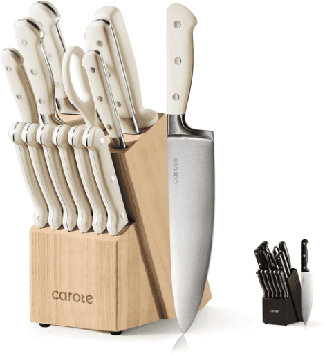 Carote 14 Pcs Knife Set with Wooden Block