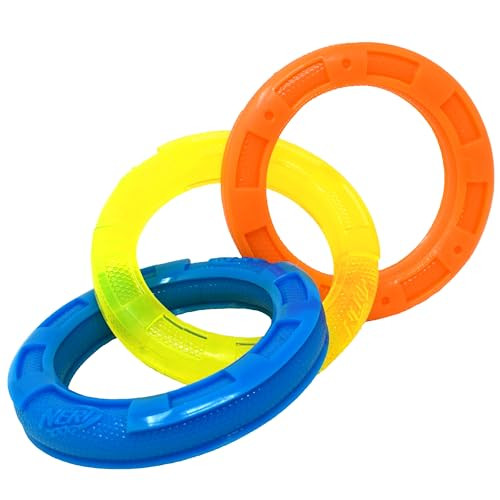 Nerf Dog 11.5in 3-Ring TPR Tug - Blue, Green & Orange