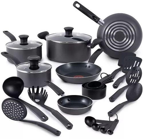 T-fal Initiatives Aluminum Nonstick 18-Piece Cookware Set Deal